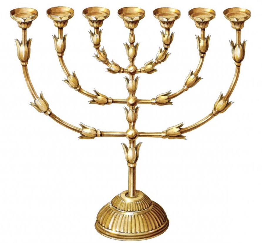 上图：金灯台示意图。会幕里的金灯台在所罗门建了圣殿之后就没有再提到。